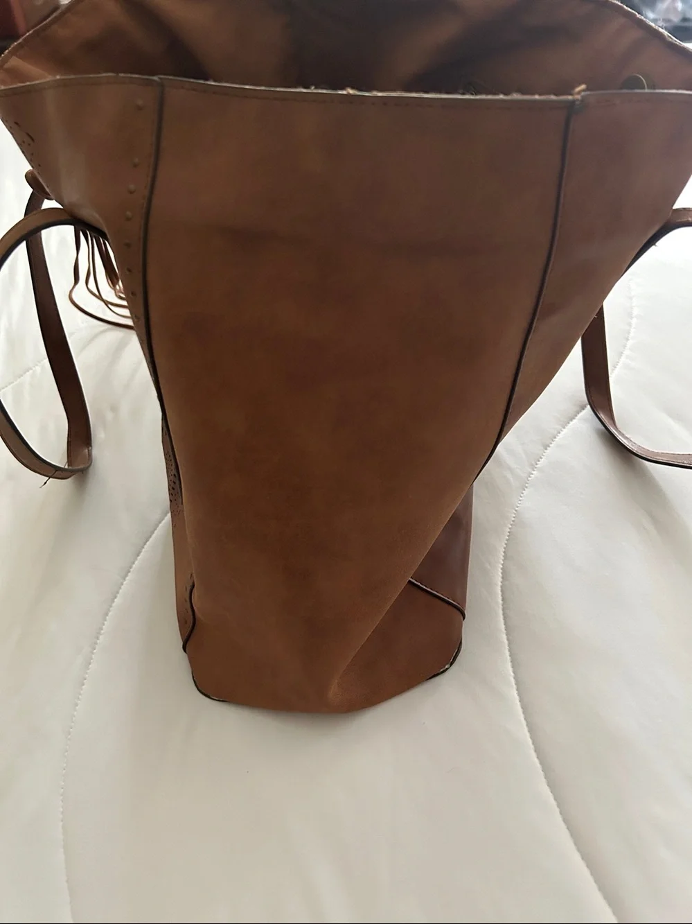 Brown leather purse.